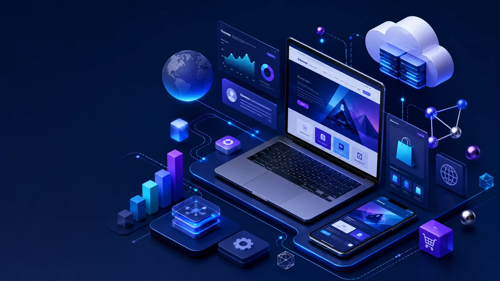 Ecosistema de diseño web, nube, analítica y comercio electrónico